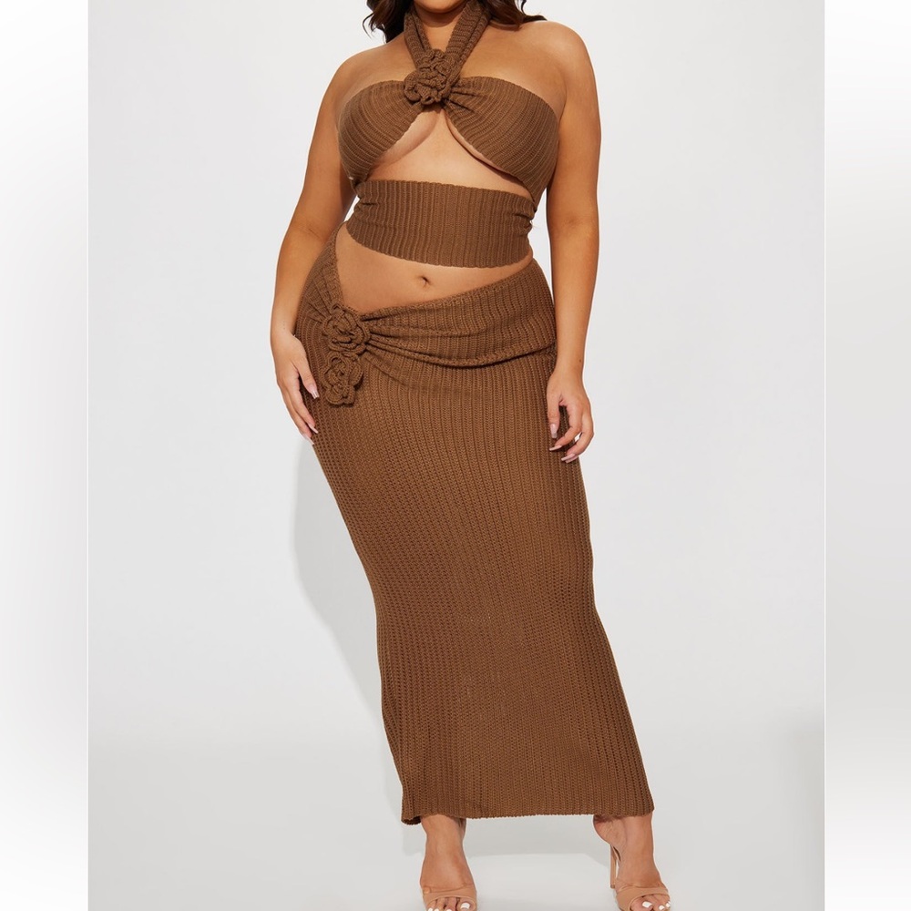 Brown crochet 2pc set🔥 perfect for vacation